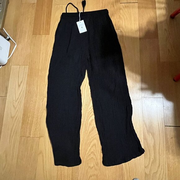 NWT VITAMIN A  Costa Black Beach Pants Organic Crinkle Cotton Size Small - Picture 4 of 9